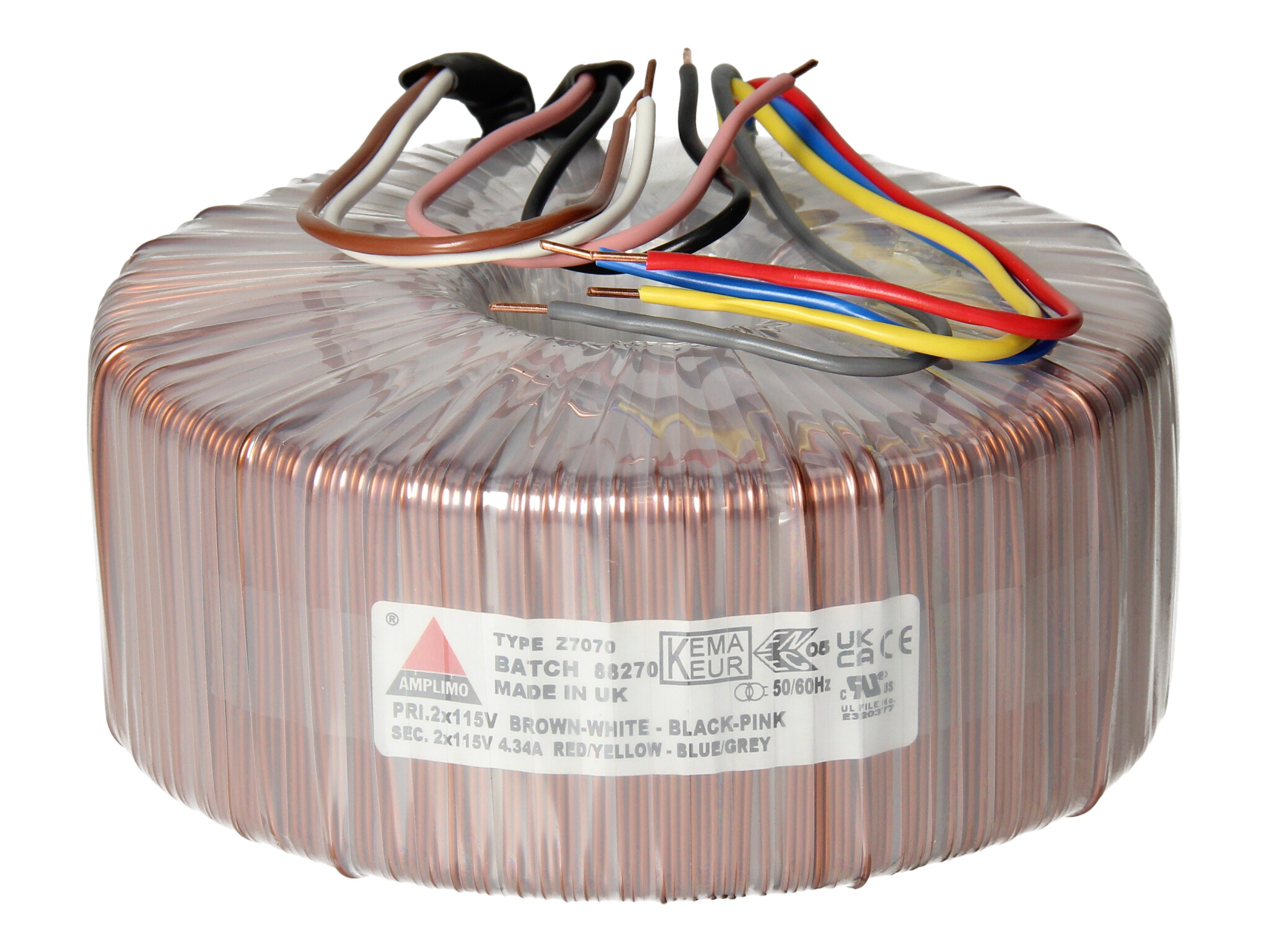 Amplimo Z7070 ringkerntrafo 2x 115V naar 2x 115V 1000VA